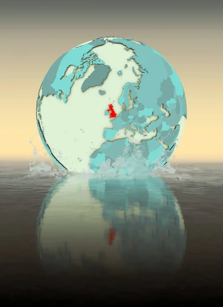 Велика Британія Глобус Хлюпалися Воду Ілюстрація — стокове фото