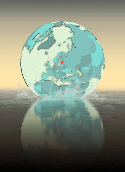 Estonia Globe Splashed Water Illustration — Stock Photo, Image