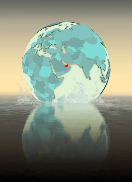 Єднані Арабські Емірати Глобус Хлюпалися Воду Ілюстрація — стокове фото