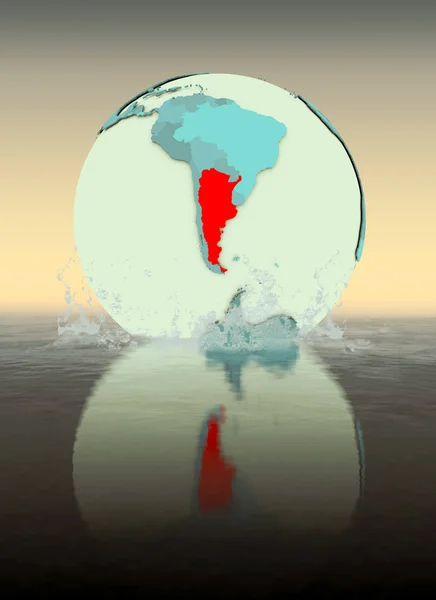 Argentina Globe Splashed Water Illustration — Stock Photo, Image