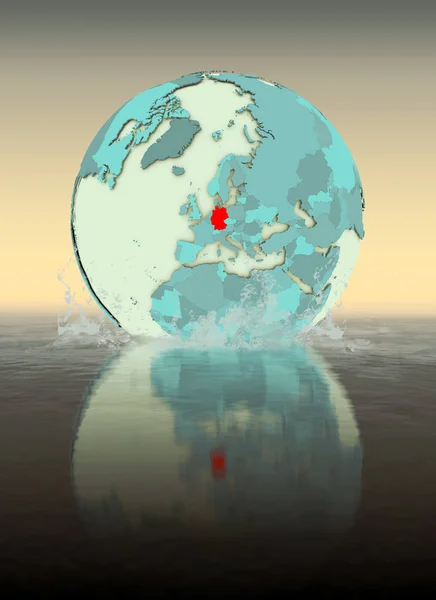 Deutschland Globus Plätscherte Ins Wasser Illustration — Stockfoto