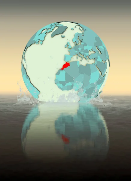 Марокко Глобус Хлюпалися Воду Ілюстрація — стокове фото