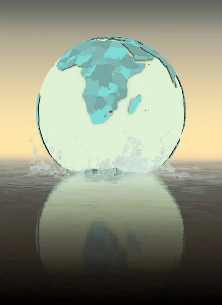 Свазиленд Земном Шаре Плюхнулся Воду Иллюстрация — стоковое фото