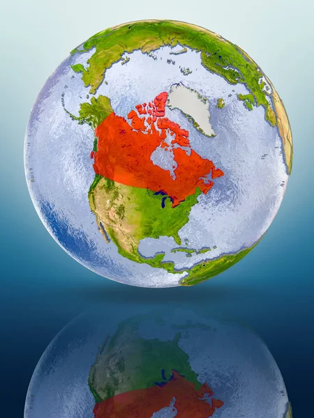 캐나다에서 반짝이 표면에 지구에 일러스트 — 스톡 사진