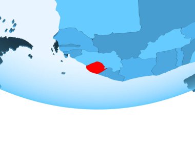 Sierra Leone şeffaf okyanuslar ile mavi küre kırmızı vurgulanır Illustration. 3D çizim.