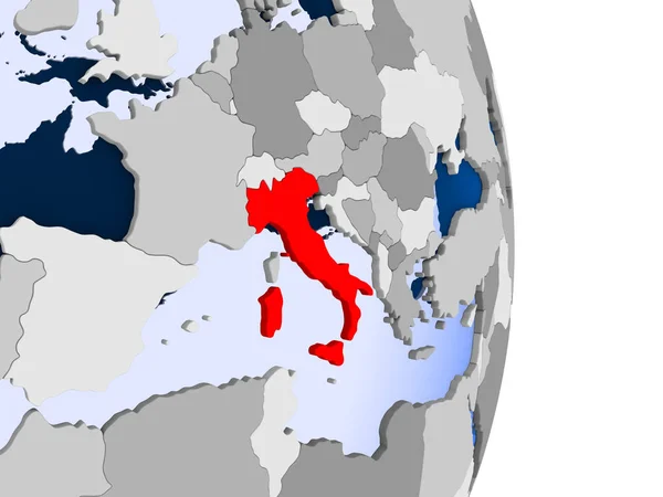 透明な海と政治の世界のモデルの赤のイタリア イラストレーション — ストック写真