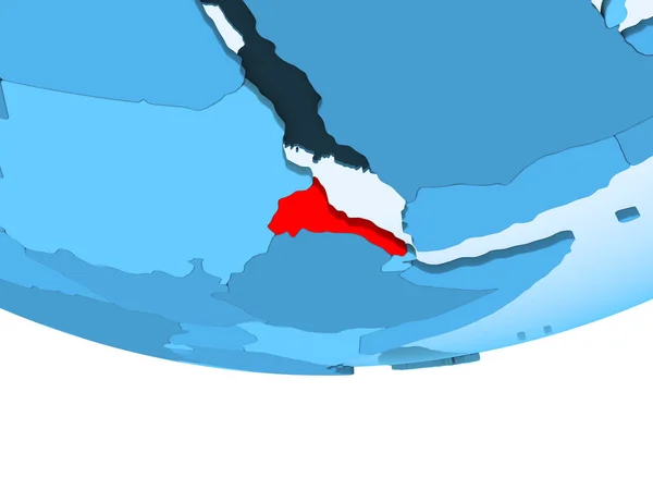 Illustration Eritrea Highlighted Red Blue Globe Transparent Oceans Illustration — Stock Photo, Image