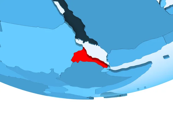 Ilustración Eritrea Resaltada Rojo Sobre Globo Azul Con Océanos Transparentes —  Fotos de Stock