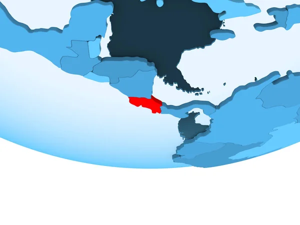 Ilustrace Costa Rica Zvýrazněny Červeně Modrý Glóbus Transparentní Oceány Obrázek — Stock fotografie