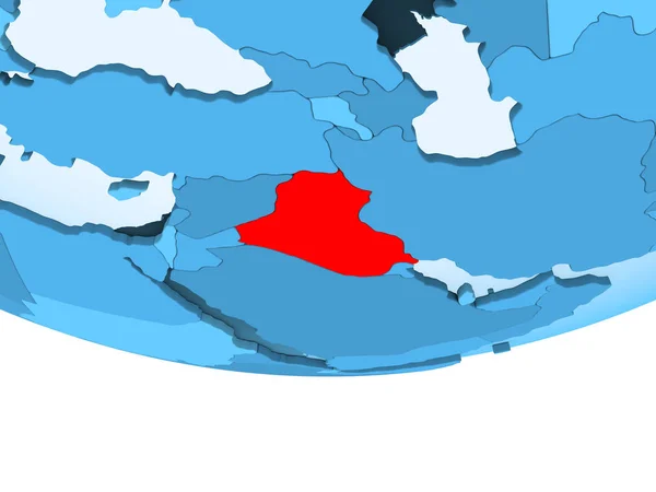 Illustration Iraq Highlighted Red Blue Globe Transparent Oceans Illustration — Stock Photo, Image