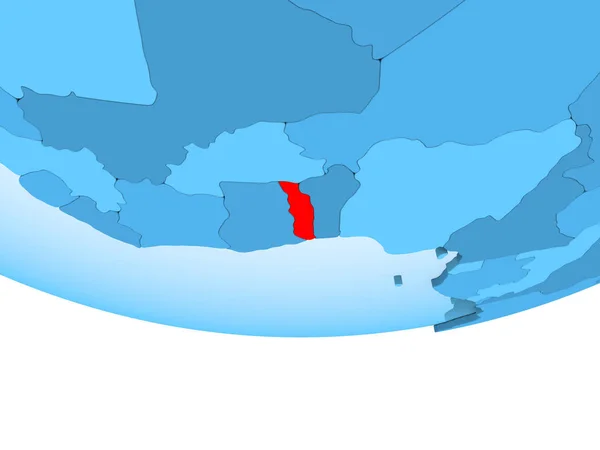 Resimde Saydam Okyanuslar Ile Mavi Küre Kırmızı Vurgulanır Togo Çizim — Stok fotoğraf