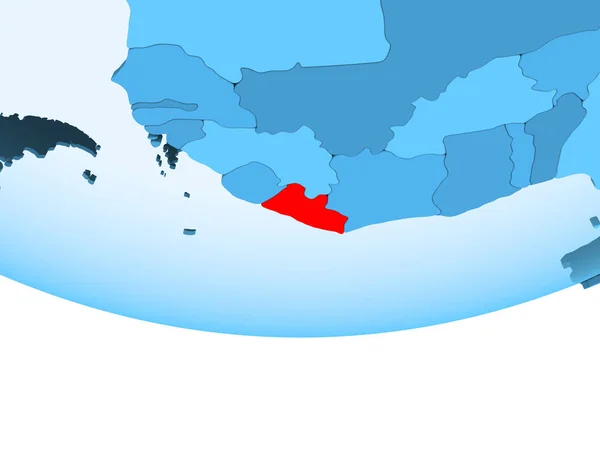 Ilustrace Libérie Zvýrazněny Červeně Modrý Glóbus Transparentní Oceány Obrázek — Stock fotografie