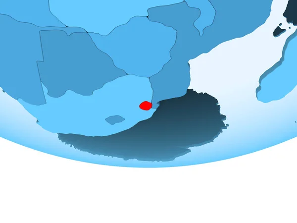 Illustration Swaziland Surlignée Rouge Sur Globe Bleu Avec Des Océans — Photo