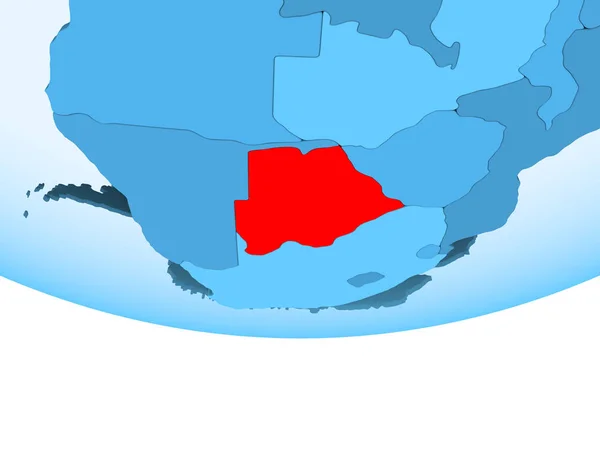 Illustration Botswana Rött Blå Jordglob Med Öppet Hav Illustration — Stockfoto