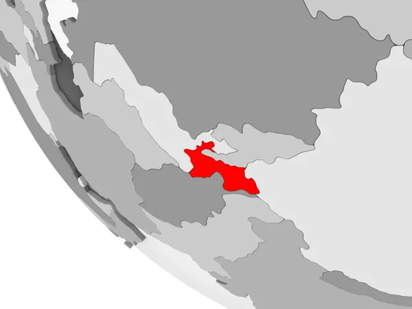 Tadzjikistan Rött Enkla Grå Politiska Jordglob Med Synliga Landsgränser Och — Stockfoto