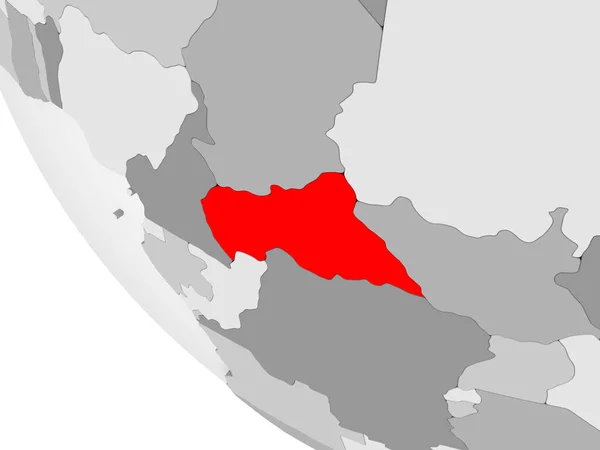 Центральная Африка Красном Простом Сером Политическом Глобусе Видимыми Границами Стран — стоковое фото