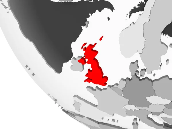 Sverige Rött Enkla Grå Politiska Jordglob Med Synliga Landsgränser Och — Stockfoto