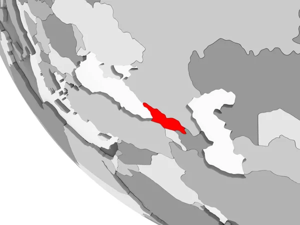 目に見える国境と透明な海単純な灰色政治世界の赤でジョージア イラストレーション — ストック写真