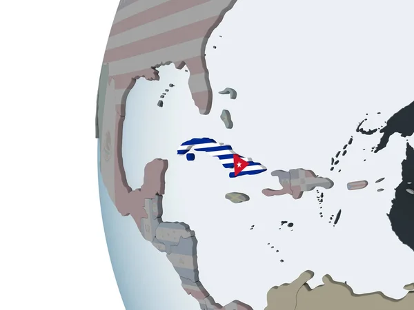 Cuba Political Globe Embedded Flag Illustration — Stock Photo, Image