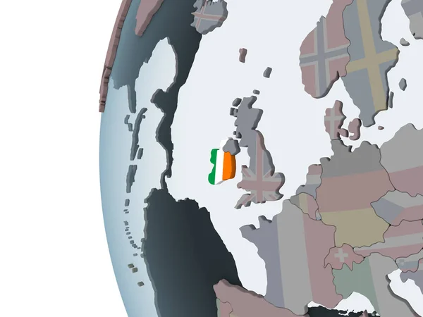Ιρλανδία Στον Πολιτικό Κόσμο Ενσωματωμένο Σημαία Απεικόνιση — Φωτογραφία Αρχείου