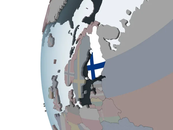 Finland Political Globe Embedded Flag Illustration — Stock Photo, Image