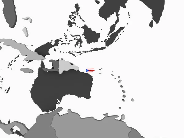埋め込みフラグと灰色の政治世界にプエルトリコ イラストレーション — ストック写真