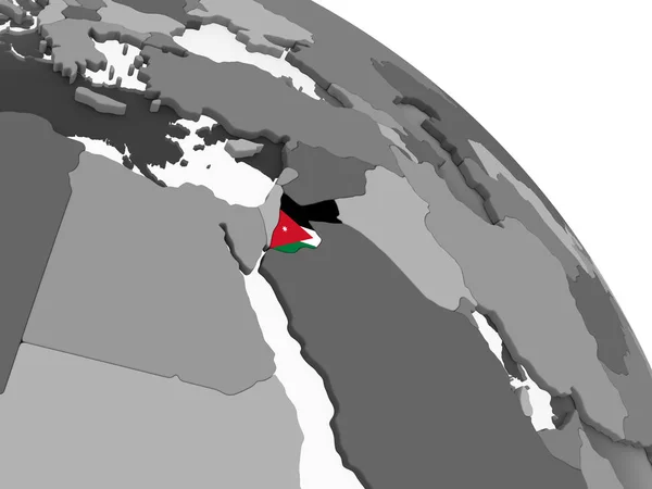 Ιορδανια Σχετικά Γκρι Πολιτικό Κόσμο Ενσωματωμένο Σημαία Απεικόνιση — Φωτογραφία Αρχείου