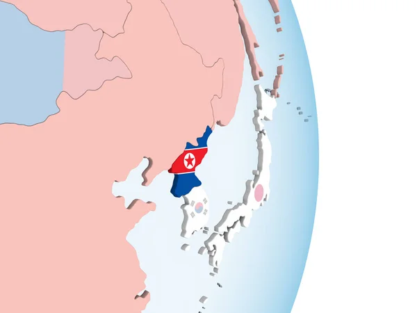 Βόρεια Κορέα Έντονο Πολιτικό Κόσμο Ενσωματωμένο Σημαία Απεικόνιση — Φωτογραφία Αρχείου