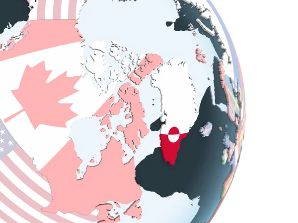 Canada Bright Political Globe Embedded Flag Illustration — Stock Photo, Image