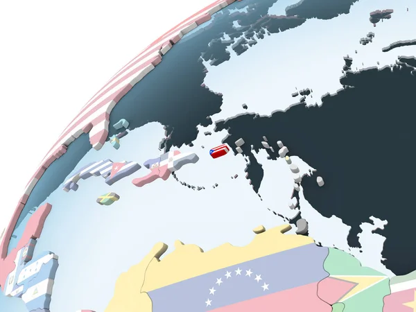 埋め込みフラグと明るい政治世界にプエルトリコ イラストレーション — ストック写真