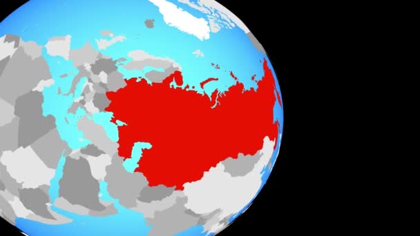 Closing Soviet Union Simple Political Globe Illustration — Stock Video