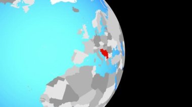 Basit siyasi dünya üzerinde Yugoslavya üzerinde son olarak. 3D çizim.
