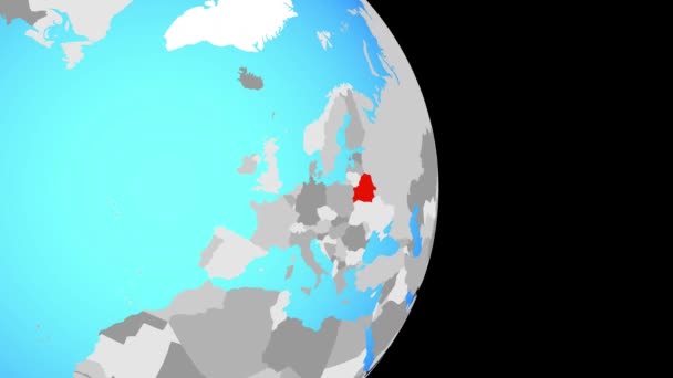 Uzavření Bělorusko Jednoduché Politické Globe Obrázek — Stock video