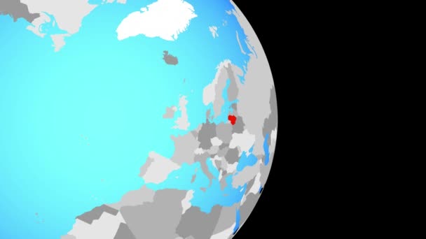 Nous Nous Rapprochons Lituanie Sur Simple Globe Politique Illustration — Video