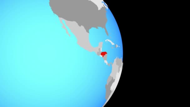 Closing Honduras Simple Political Globe Illustration — Stock Video