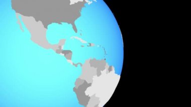 Caribbean üzerinde son olarak basit siyasi dünya üzerinde. 3D çizim.