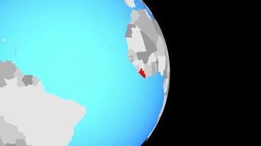 Liberya üzerinde son olarak basit siyasi dünya üzerinde. 3D çizim.