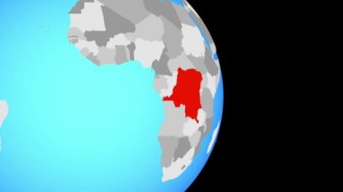 Basit siyasi dünya üzerinde son tarih Kongo Dem mümessili olarak. 3D çizim.
