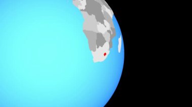 Lesotho üzerinde son olarak basit siyasi dünya üzerinde. 3D çizim.