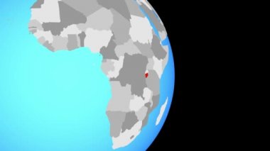 Burundi üzerinde son olarak basit siyasi dünya üzerinde. 3D çizim.