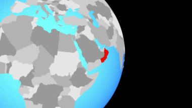 Umman üzerinde son olarak basit siyasi dünya üzerinde. 3D çizim.