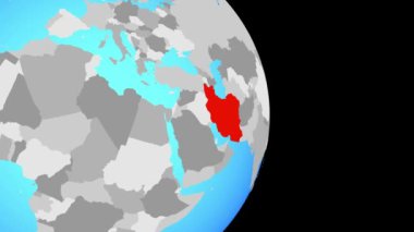 Iran'a son olarak basit siyasi dünya üzerinde. 3D çizim.