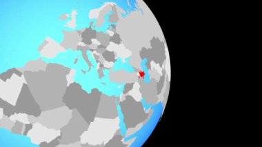 Basit siyasi dünya üzerinde kapanış tarihinde Azerbaycan. 3D çizim.
