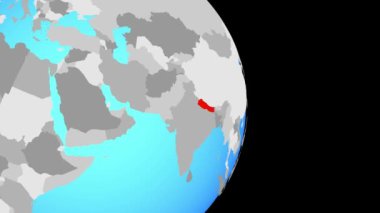 Basit siyasi dünya üzerinde Nepal üzerinde son olarak. 3D çizim.