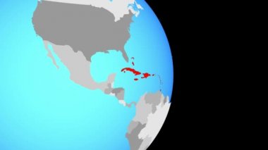 Caribbean üzerinde son olarak basit siyasi dünya üzerinde. 3D çizim.