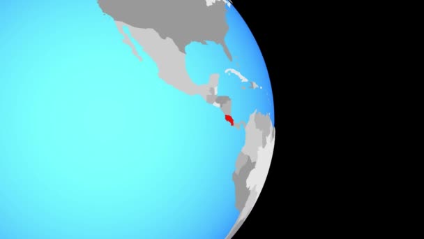 Avslutande Costa Rica Enkla Politiska Jordglob Illustration — Stockvideo