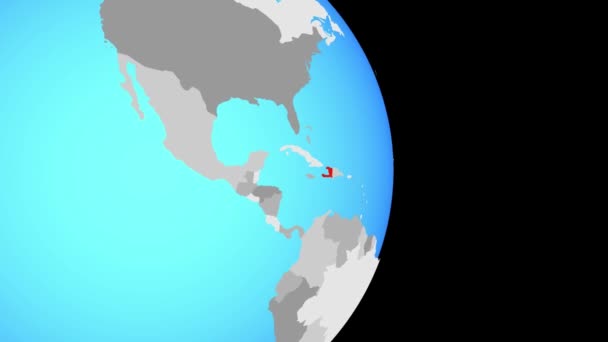 Uzavření Haiti Jednoduché Politické Globe Obrázek — Stock video