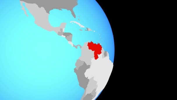 Закриття Венесуела Простий Політичних Земної Кулі Ілюстрація — стокове відео