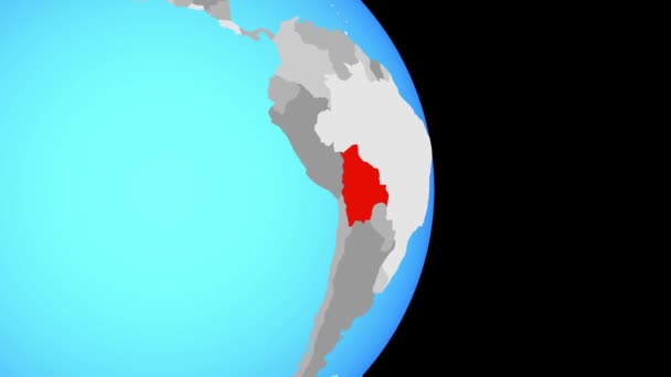 Zavírat Bolívie Jednoduché Politické Globe Obrázek — Stock video