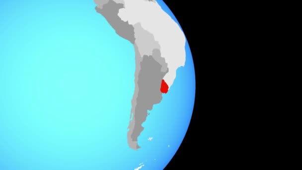 Záró Ben Uruguay Egyszerű Politikai Világ Illusztráció — Stock videók